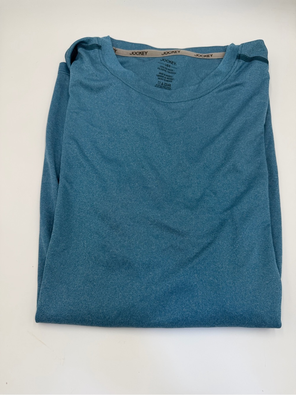 Jockey Men's Long Sleeve Crew in Teal Blue